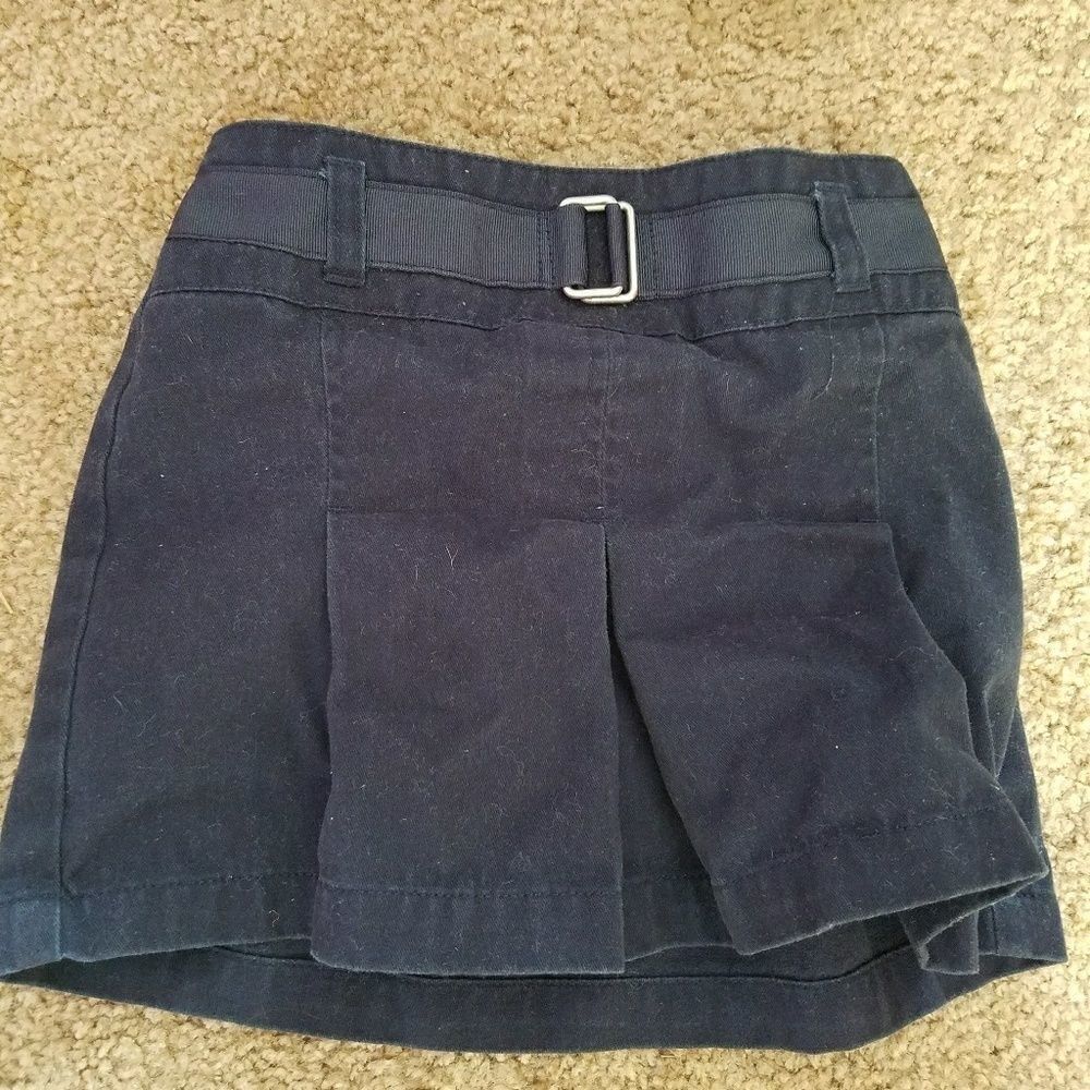 Chaps Girls Dark Blue School Uniform Skort Size 4 Pleated Elastic Waist